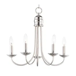 Maxim Lighting Logan 5-Light Candle Chandelier - 120V - Satin Nickel