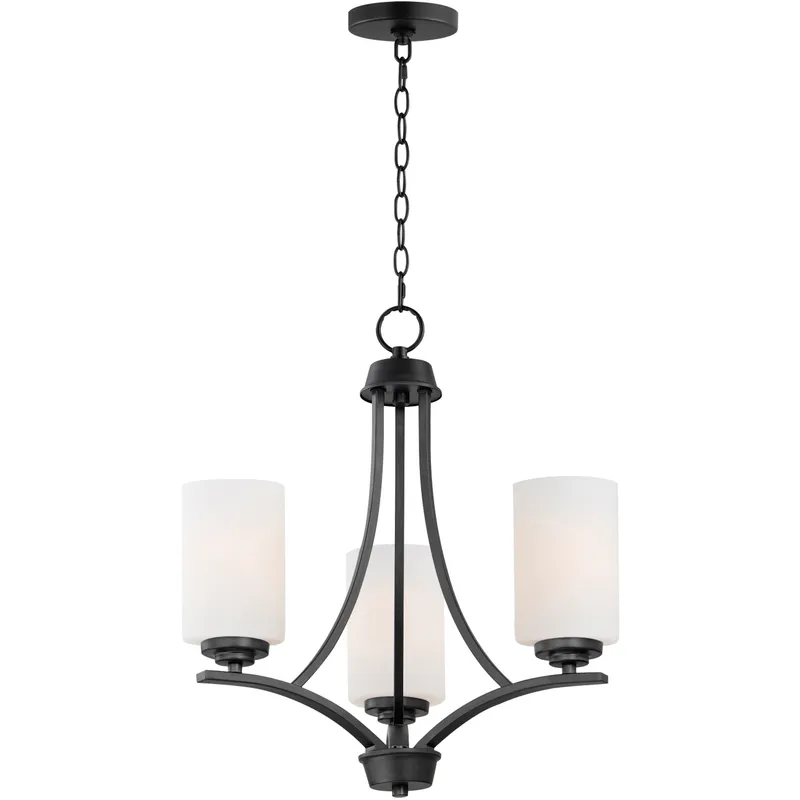 Deven 3 Light 18 inch Black Mini Chandelier Ceiling Light
