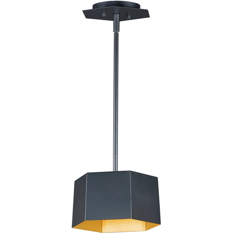 Honeycomb LED 9 inch Black and Gold Mini Pendant Ceiling Light