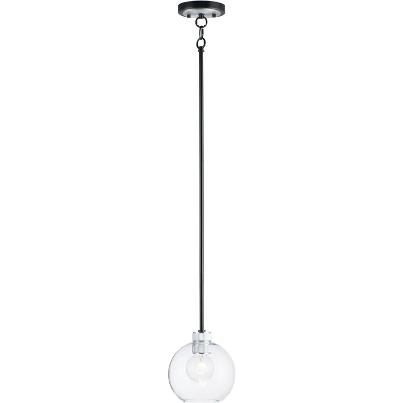 Vessel 1 Light 7.25 inch Black and Brushed Aluminum Mini Pendant Ceiling Light