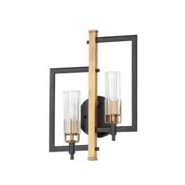 Maxim Lighting Flambeau 2-Light Wall Sconce - 120V - Black / Antique Brass