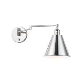 Maxim Lighting Library 1-Light Swing Arm Wall Sconce - 120V - Polished Nickel