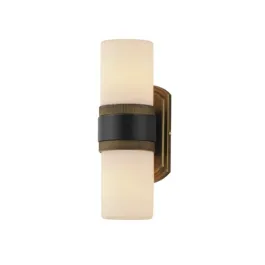 Maxim Lighting Ruffles 2-Light Outdoor Wall Sconce - 120V - Black / Antique Brass