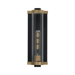 Maxim Lighting Opulent 1-Light 14" Outdoor Wall Sconce - 120V - Black / Antique Brass