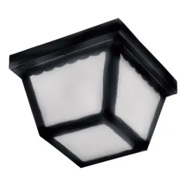 Maxim Lighting Essentials 2-Light Square Outdoor Ceiling Mount - Frosted Glass Shade - 120V - Black