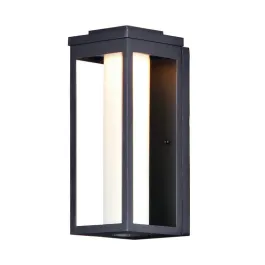 Maxim Lighting Salon LED Outdoor Wall Sconce - Satin White Glass - 3000K - 120V - Black