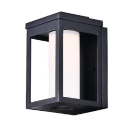 Maxim Lighting Salon Small LED Outdoor Wall Sconce - Satin White Glass - 3000K - 120V - Black