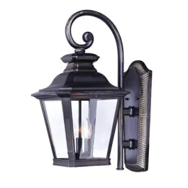 Maxim Lighting Knoxville 3-Light Outdoor Wall Lantern - Clear Glass - 120V - Bronze