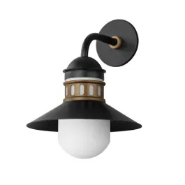 Maxim Lighting Admiralty 1-Light Medium Outdoor Wall Sconce - 120V - Black / Antique Brass