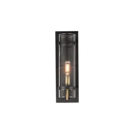 Maxim Lighting Capitol 1-Light Wall Sconce - 120V - Black / Antique Brass