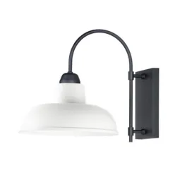Maxim Lighting Industrial 1-Light Gooseneck Outdoor Wall Sconce - 120V - White / Black