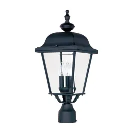 Maxim Lighting Builder Die Cast 3-Light Outdoor Post Top Lantern - 120V - Black