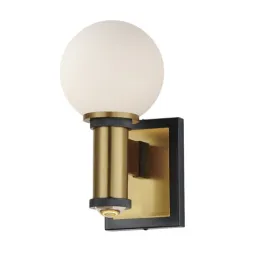 Maxim Lighting San Simeon LED Wall Sconce - 3000K - 120V - Black / Natural Aged Brass