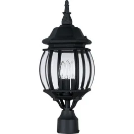Maxim Lighting Crown Hill 3-Light Outdoor Post Top Lantern - 120V - Black