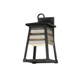 Maxim Lighting Shutters 1-Light Small Outdoor Wall Sconce - 120V - Weathered Zinc / Black