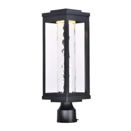 Maxim Lighting Salon LED Outdoor Post Top Lantern - Water Glass - 3000K - 120V - Black
