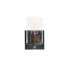 Maxim Lighting Sleek 1-Light Bath Vanity Sconce - 120V - Antique Brass / Black