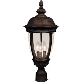 Maxim Lighting Knob Hill Die Cast 3-Light Medium Outdoor Post Top Lantern - 120V - Sienna