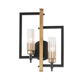 Maxim Lighting Flambeau 2-Light Wall Sconce - 120V - Black / Antique Brass