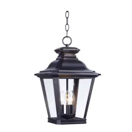Maxim Lighting Knoxville 3-Light Outdoor Pendant Lantern - Clear Glass - 120V - Bronze