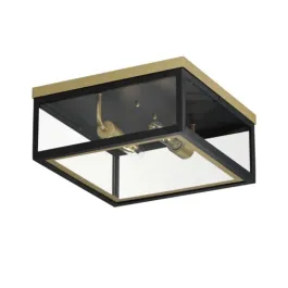 Maxim Lighting Neoclass 2-Light Outdoor Flush Mount - 120V - Black / Gold