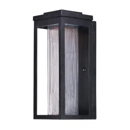 Maxim Lighting Salon LED Outdoor Wall Sconce - Clear Ribbed Glass - 3000K - 120V - Black