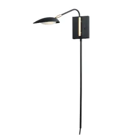 Maxim Lighting Scan 1-Light LED Swing Arm Wall Sconce - 3000K - 120V - Black / Satin Brass