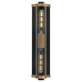Maxim Lighting Opulent 2-Light 20" Outdoor Wall Sconce - 120V - Black / Antique Brass