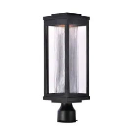 Maxim Lighting Salon LED Outdoor Post Top Lantern - Clear Ribbed Glass - 3000K - 120V - Black