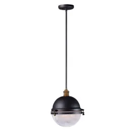 Maxim Lighting Portside 12" 1-Light Outdoor Pendant - 120V - Oil Rubbed Bronze / Antique Brass