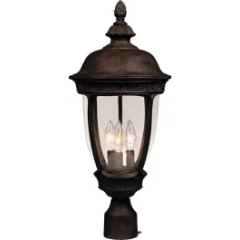 Maxim Lighting Knob Hill Die Cast 3-Light Outdoor Post Top Lantern - 120V - Sienna