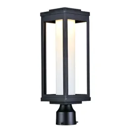 Maxim Lighting Salon LED Outdoor Post Top Lantern - Satin White Glass - 3000K - 120V - Black