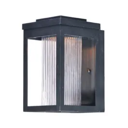 Maxim Lighting Salon Small LED Outdoor Wall Sconce - Clear Ribbed Glass - 3000K - 120V - Black