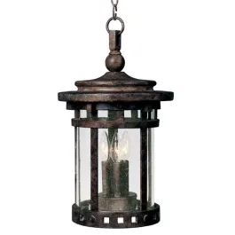 Maxim Lighting Santa Barbara Die Cast 3-Light Outdoor Hanging Lantern - 120V - Sienna