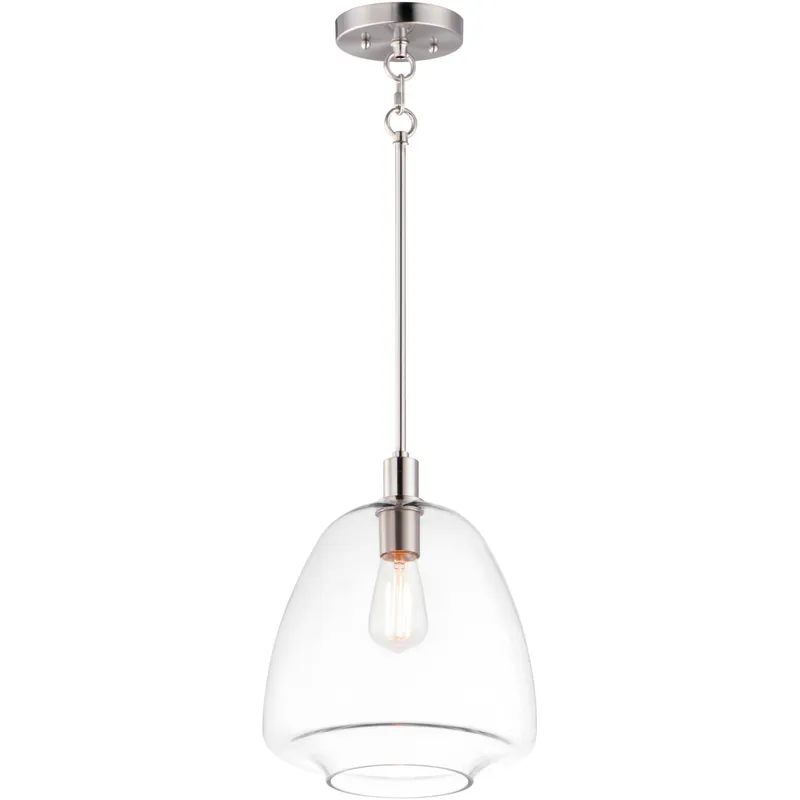 Babylon 1 Light 11.5 inch Satin Nickel Single Pendant Ceiling Light