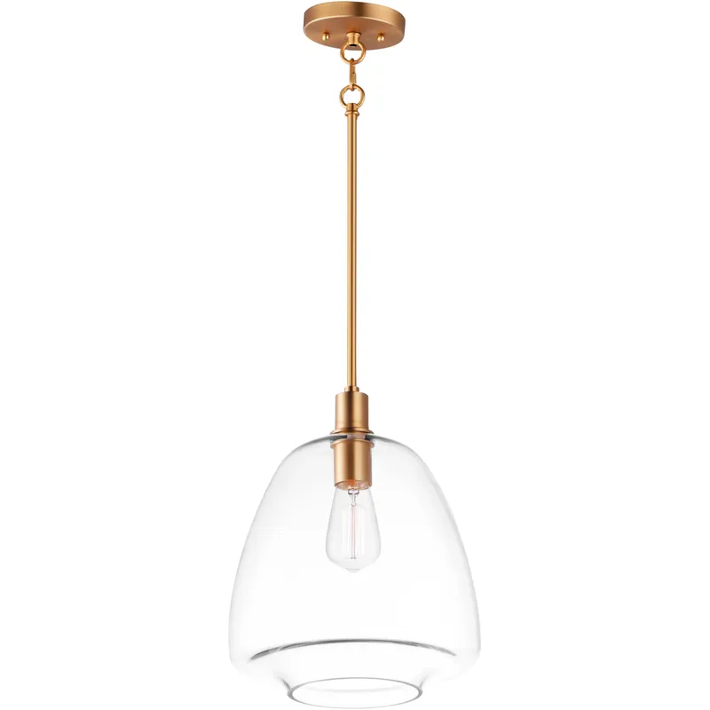 Babylon 1 Light 11.5 inch Satin Brass Single Pendant Ceiling Light