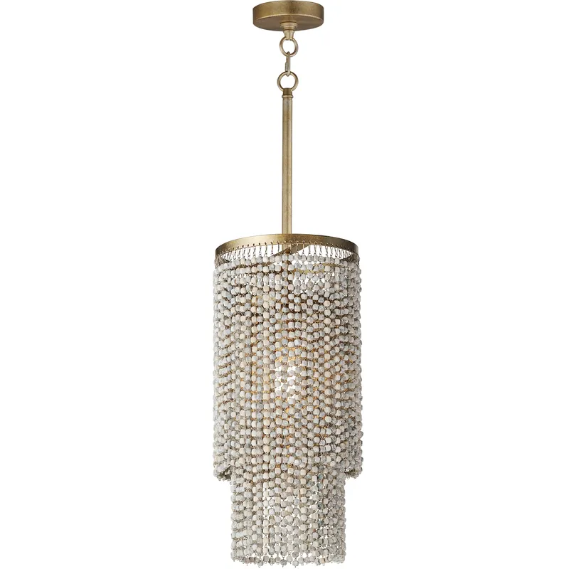 Fontaine 1 Light 8 inch Golden Silver Single Pendant Ceiling Light
