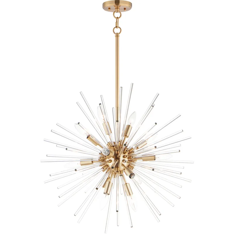 Polaris 12 Light 23 inch Satin Brass Multi-Light Pendant Ceiling Light