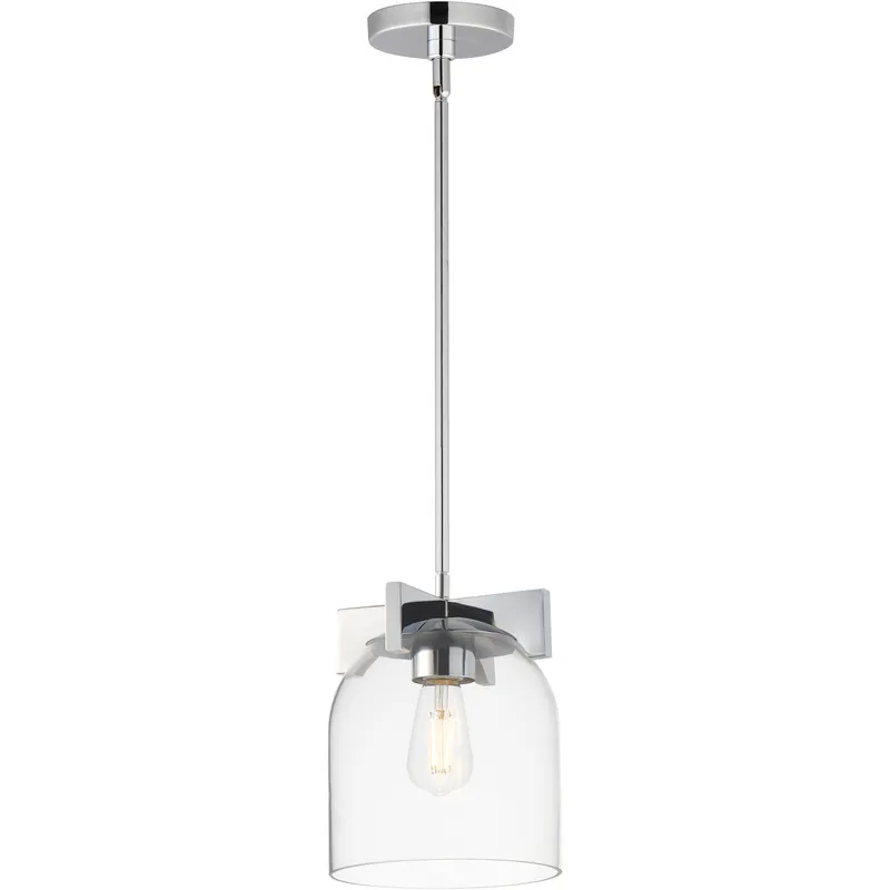 Scoop 1 Light 8 inch Polished Chrome Single Pendant Ceiling Light in Clear