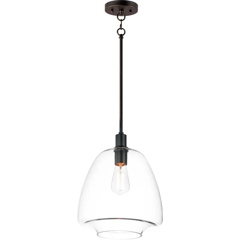 Babylon 1 Light 11.5 inch Black Single Pendant Ceiling Light