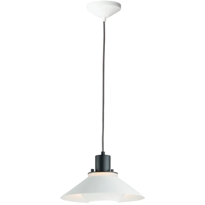 Oslo 1 Light 11.75 inch Black and White Single Pendant Ceiling Light