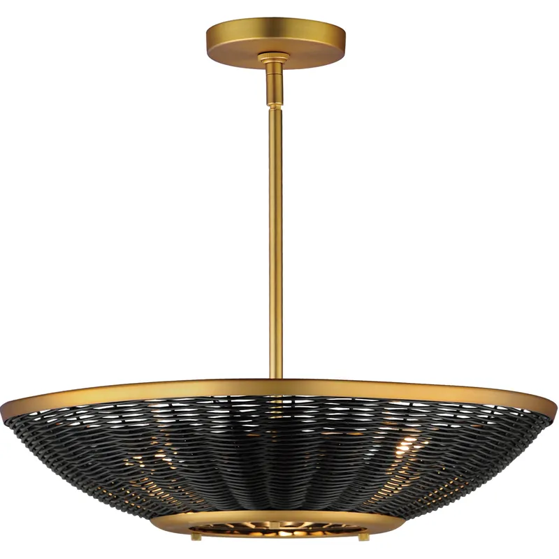 Prime LED 20 inch Satin Nickel Single Pendant Ceiling Light in White Organza