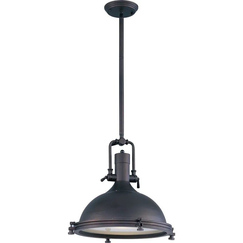 Hi-Bay 1 Light 17.75 inch Bronze Single Pendant Ceiling Light