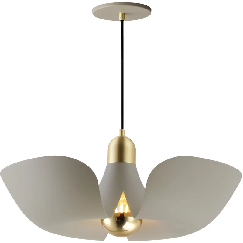 Poppy LED 17.75 inch Silver Gold and Satin Brass Single Pendant Ceiling Light