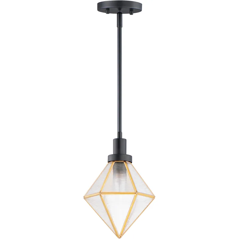 Adorn 1 Light 8 inch Black and Burnished Brass Single Pendant Ceiling Light