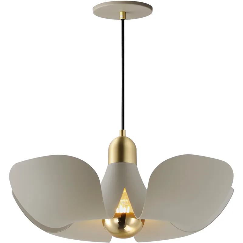 Poppy LED 17.75 inch Silver Gold and Satin Brass Single Pendant Ceiling Light