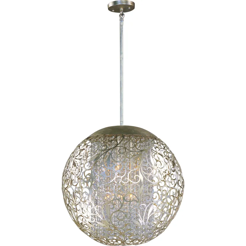 Arabesque 9 Light 23 inch Golden Silver Single Pendant Ceiling Light