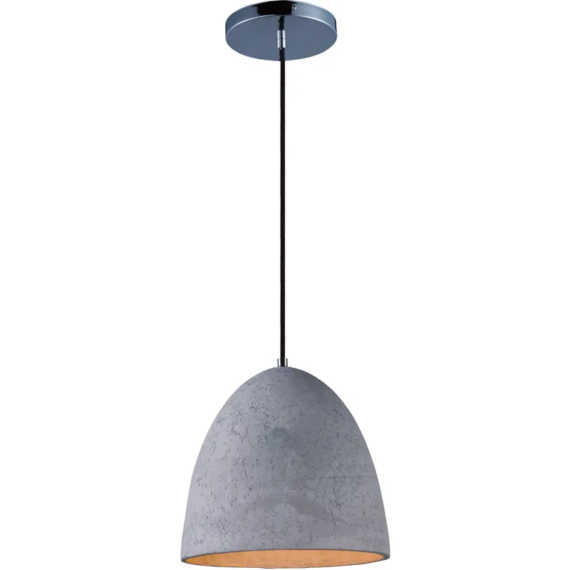 Crete LED 12 inch Polished Chrome Single Pendant Ceiling Light