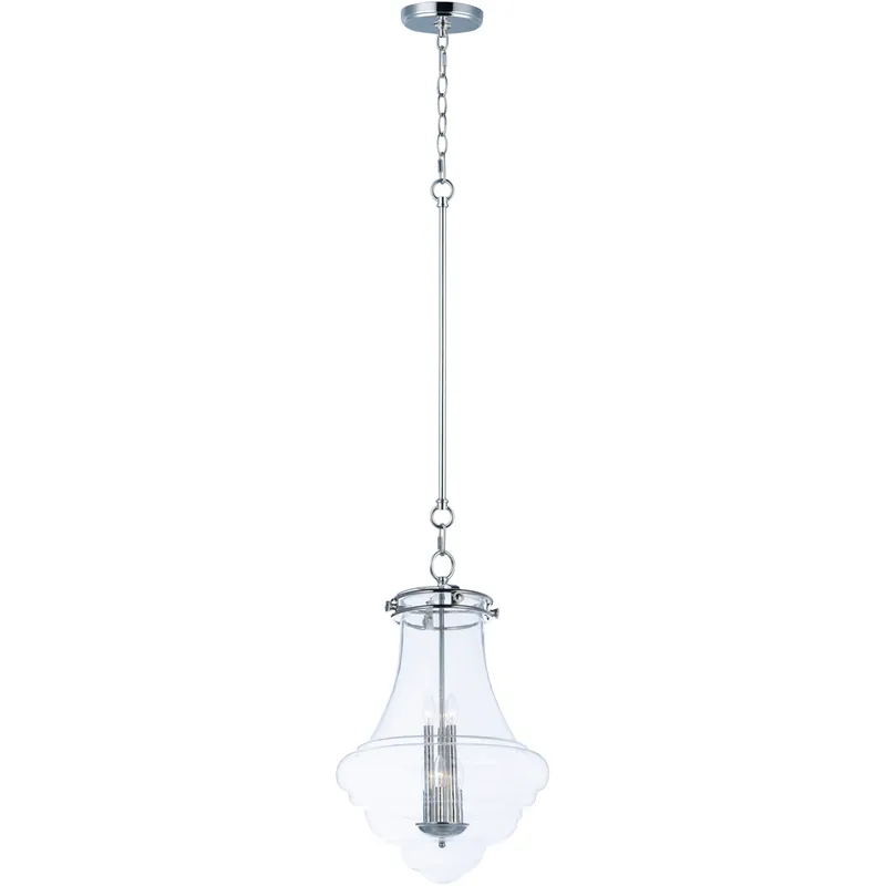 Retro 6 Light 19 inch Polished Nickel Single Pendant Ceiling Light