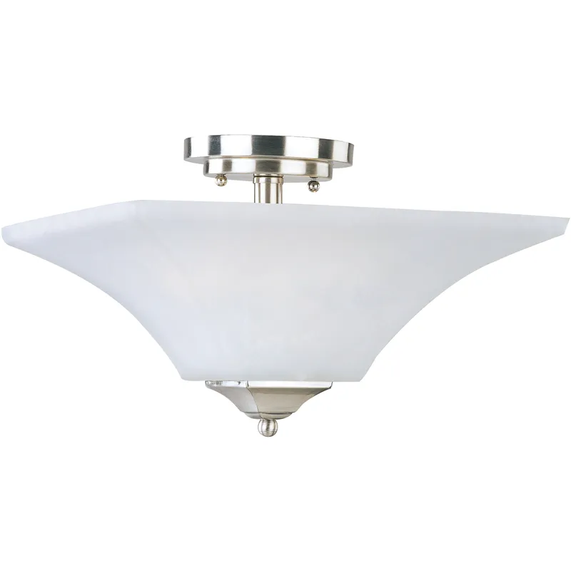 Aurora 2 Light 13 inch Satin Nickel Semi-Flush Mount Ceiling Light